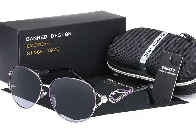 BANNED women's HD polarized fashion Sunglasses hot sell newest brand name lens feminin diamond sun Glasses vintage with gift box 32