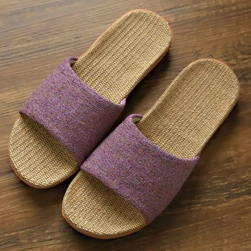 Suihyung Summer Flax Slippers Mixed Colors Casual Indoor Floor Shoes Home Slipper Lovers Women Men Open Toe Slippers Flat Shoes 29