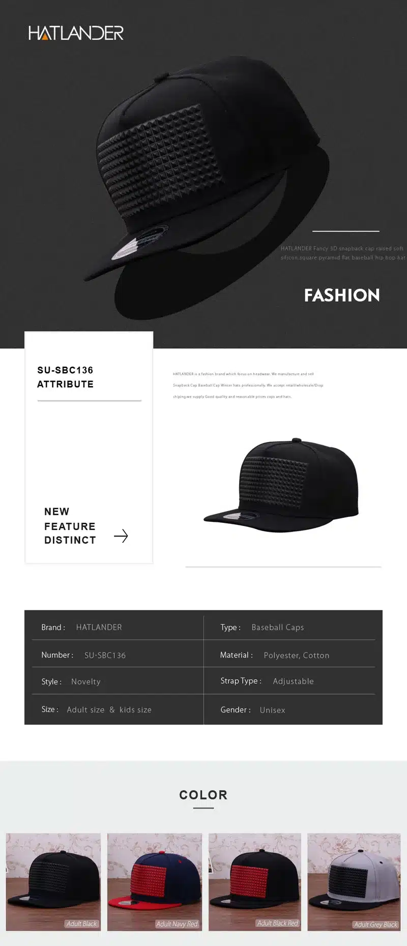 Fancy 3D snapback cap raised soft silicon square pyramid flat baseball hip hop hat for boys and girls 2