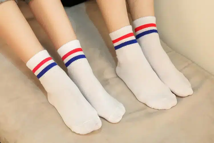 Classic Men 2 Two Stripes Cotton Socks Retro Old School Hiphop Skate Short Meias Calcetine white black harajuku cheap cool 11