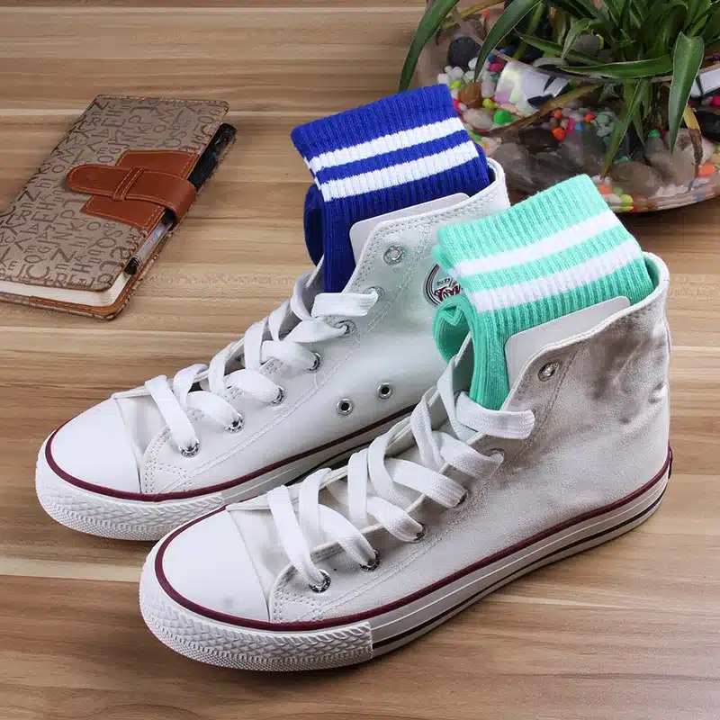 Classic Men 2 Two Stripes Cotton Socks Retro Old School Hiphop Skate Short Meias Calcetine white black harajuku cheap cool 18