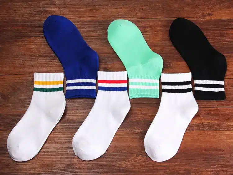 Classic Men 2 Two Stripes Cotton Socks Retro Old School Hiphop Skate Short Meias Calcetine white black harajuku cheap cool 20