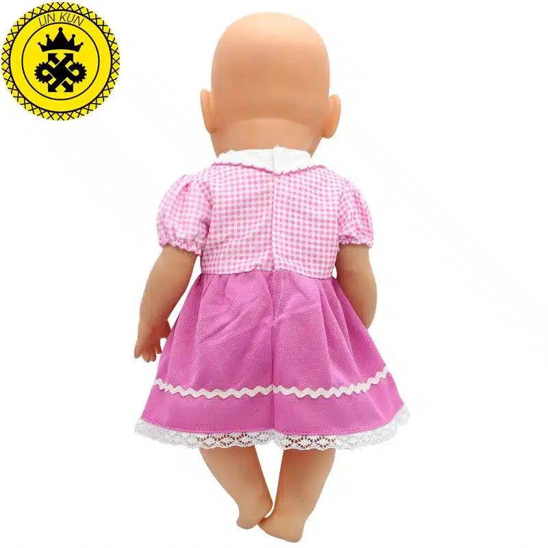 Fit 43cm Zapf Baby Born Doll Clothes Pink Handmade Suspender Skirt Clothes Dress Christmas Gift Doll Accessories Fashion 212 22