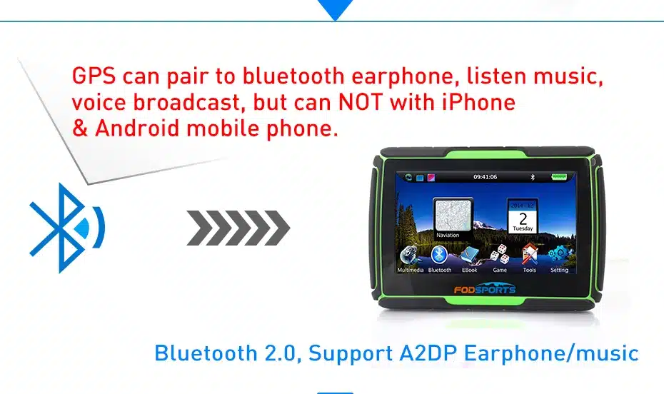 2018 New 256M RAM 8GB Flash 4.3 Inch Moto GPS Navigator Waterproof Bluetooth Motorcycle gps Navigation Free Maps! 20