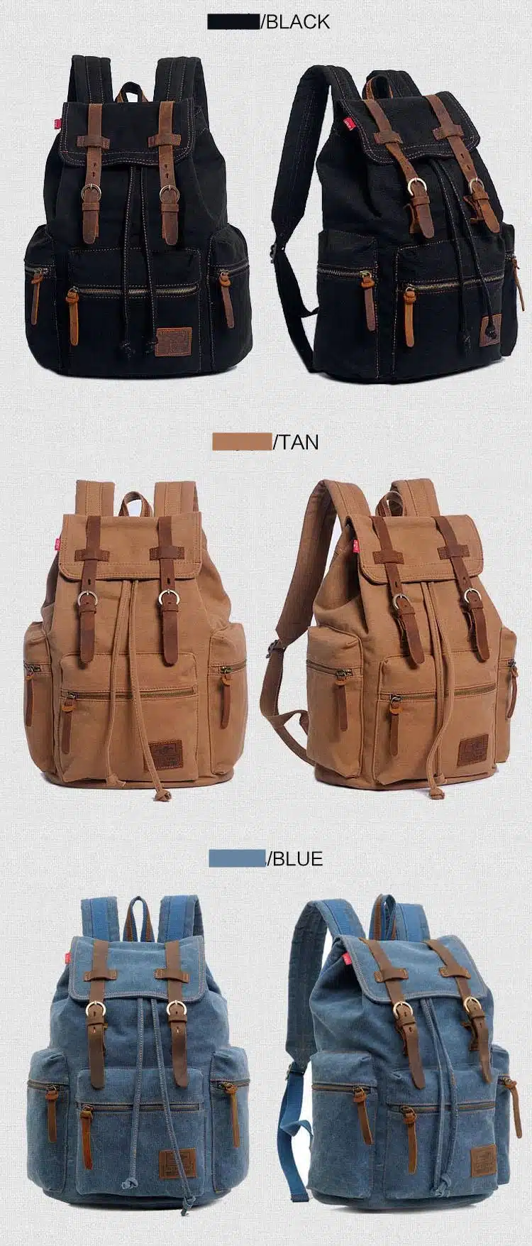AUGUR New fashion men's backpack vintage canvas backpack school bag men's travel bags large capacity travel laptop backpack bag 3