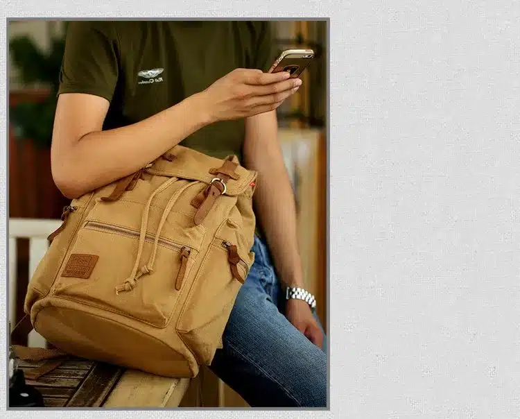 AUGUR New fashion men's backpack vintage canvas backpack school bag men's travel bags large capacity travel laptop backpack bag 10