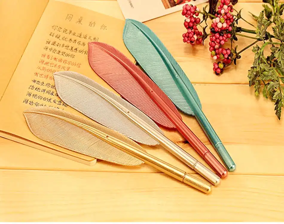 Beautiful Feather Pens Ballpoint Pen Writing For School Supplies Stationery Cheap Items Cute Kawaii Pen stationery items 16