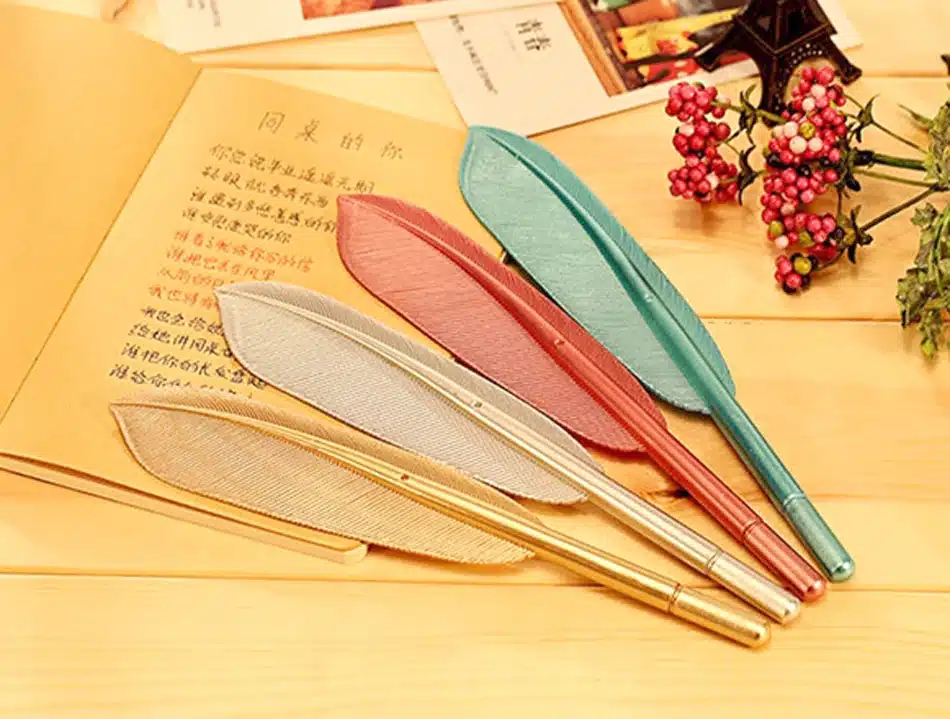 Beautiful Feather Pens Ballpoint Pen Writing For School Supplies Stationery Cheap Items Cute Kawaii Pen stationery items 18
