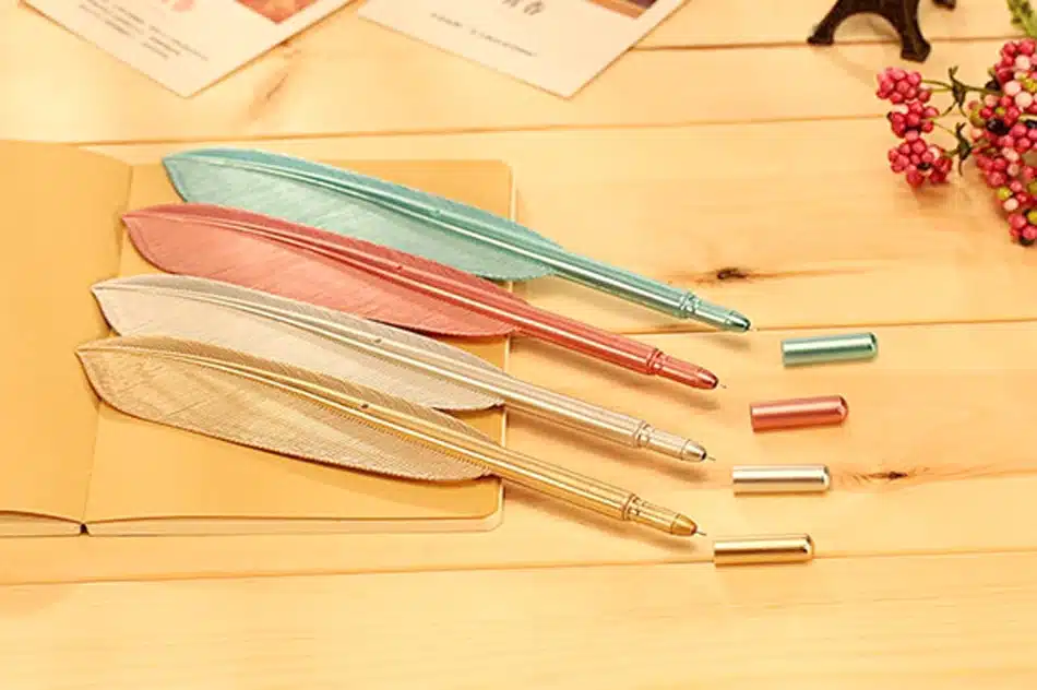 Beautiful Feather Pens Ballpoint Pen Writing For School Supplies Stationery Cheap Items Cute Kawaii Pen stationery items 20