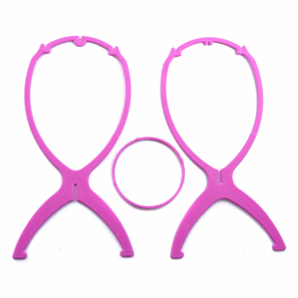 1PC Colorful Ajustable Wig Stands Plastic Hat Display Wig Head Holders 18x36Cm Mannequin Head/Stand Portable Folding Wig Stand 7