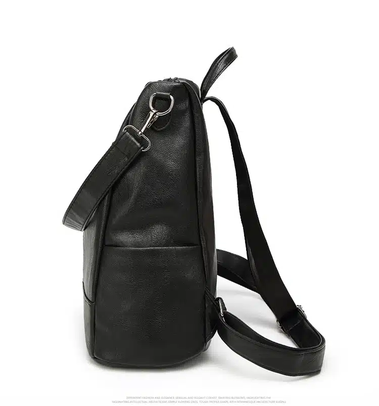 Tinkin PU leather Women Backpack Simple Casual Schoolbag Medium Size Daypack Girl's Daily Bag Vintage Mochila Casual Rucksack 16