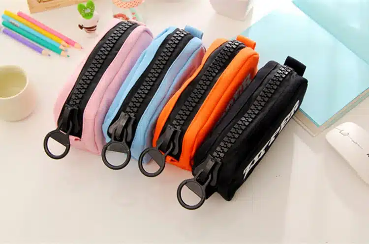 Korean Big Zipper Pencil Bag Large Capacity Canvas Pencil Case School Stationery Pen Storage Box Material Escolar Supplies 13