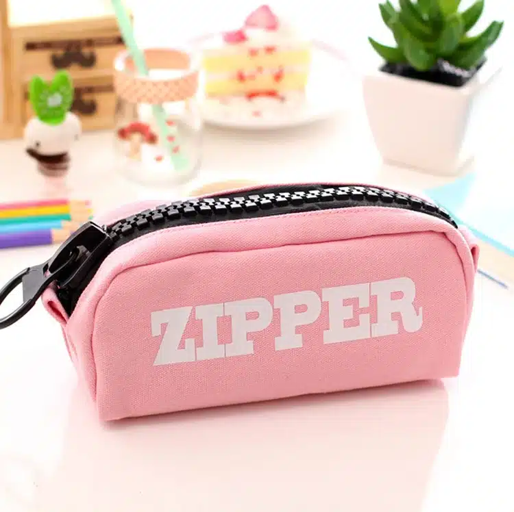 Korean Big Zipper Pencil Bag Large Capacity Canvas Pencil Case School Stationery Pen Storage Box Material Escolar Supplies 24