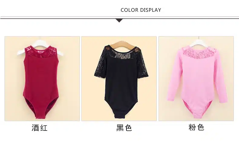Black Lace Ballet Leotards Girls Kids Vest Ballet Clothing Dancewear Children Gymnastics Leotards 10