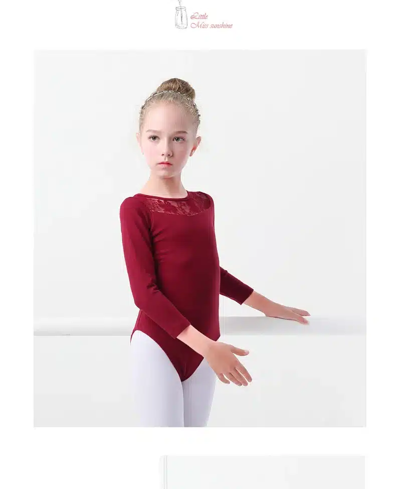 Black Lace Ballet Leotards Girls Kids Vest Ballet Clothing Dancewear Children Gymnastics Leotards 12