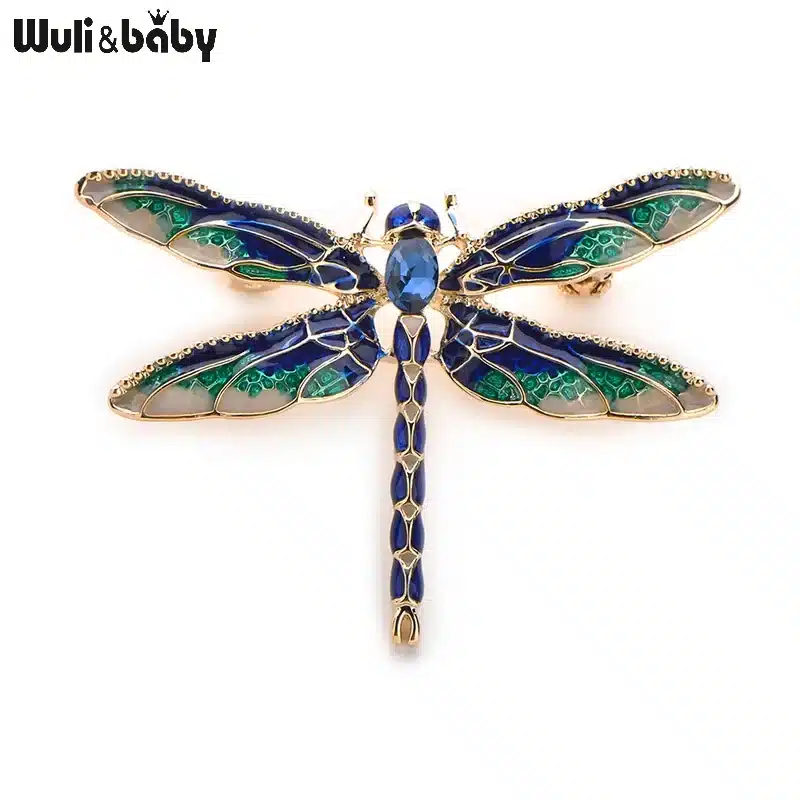 Wuli&Baby Green Purple Enamel Dragonfly Insects Brooches For Women And Men Alloy Metal Banquet Weddings Brooches Pins Gifts 9