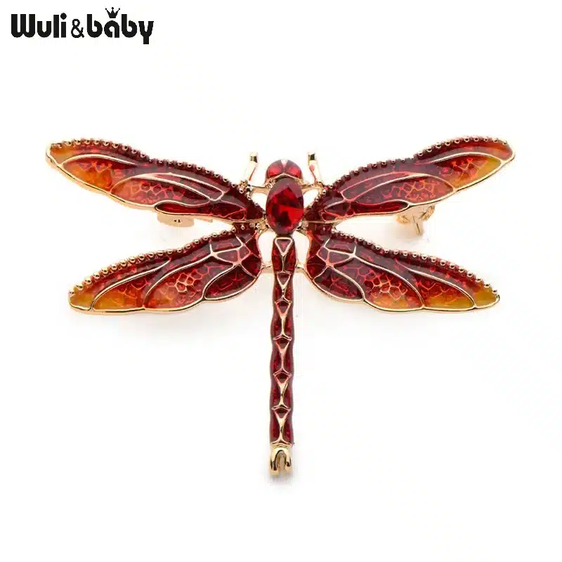 Wuli&Baby Green Purple Enamel Dragonfly Insects Brooches For Women And Men Alloy Metal Banquet Weddings Brooches Pins Gifts 13