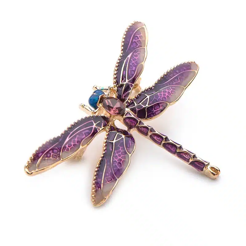 Wuli&Baby Green Purple Enamel Dragonfly Insects Brooches For Women And Men Alloy Metal Banquet Weddings Brooches Pins Gifts 18