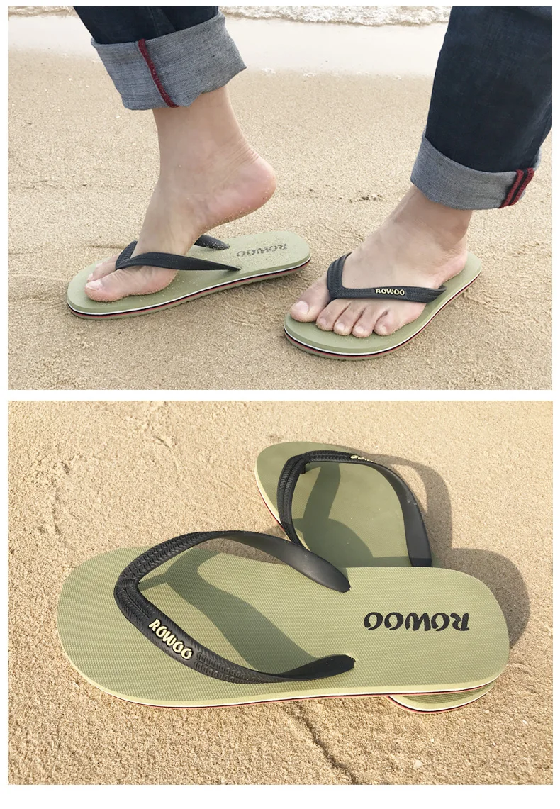 Hot Sale Summer Rubber Shoes Fashion Flip Flops Men Sandals Male Flat Beach Slippers Black Red Plus Size 38 - 46 13