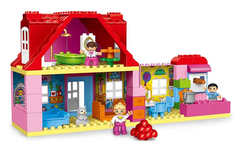 Duplos Friends Pink City Girl Princess Figure Family House Colourful Kids Building Block Educational Baby Toys Gift for 10505 13