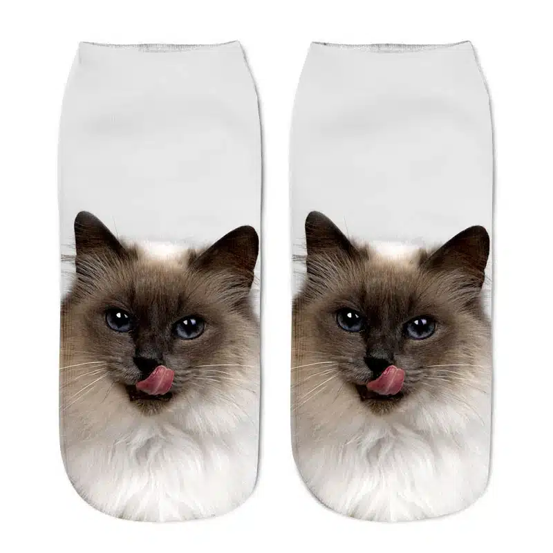 New Arrival 8 Colors 3D Cat Printed Anklet Socks Funny Casual Women Girls Short Socks Hosiery Clothing Accessories 13