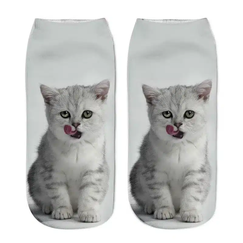 New Arrival 8 Colors 3D Cat Printed Anklet Socks Funny Casual Women Girls Short Socks Hosiery Clothing Accessories 16