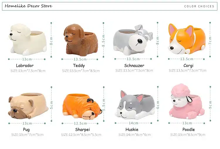Väikesed koerakujulised lillepotid | kujundav pilt e-kaubamaja pildikogust