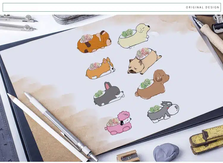 Väikesed koerakujulised lillepotid | kujundav pilt e-kaubamaja pildikogust