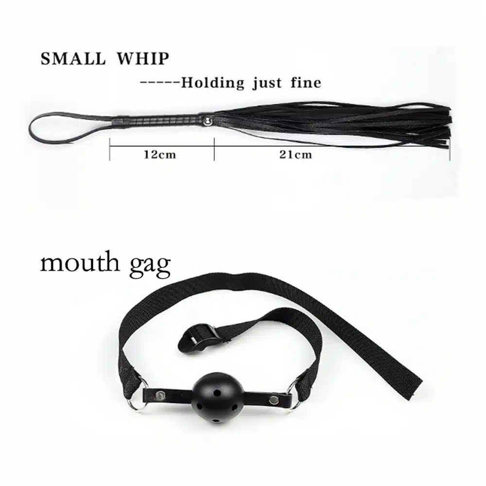 7 Pcs/set Sexy Lingerie Nylon BDSM Sex Bondage Set Accessories Hand Cuffs Footcuff Whip Blindfold Erotic Sex Toys For Couples 14