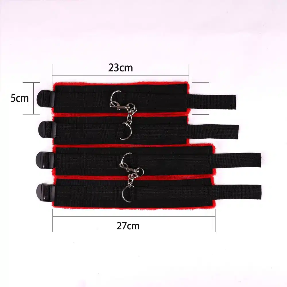 7 Pcs/set Sexy Lingerie Nylon BDSM Sex Bondage Set Accessories Hand Cuffs Footcuff Whip Blindfold Erotic Sex Toys For Couples 15
