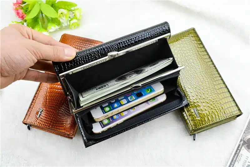 HH Genuine Leather Women Wallets Alligator Long Hasp Zipper Wallet Ladies Clutch Bag Purse 2019 New Female Luxury Purses 19