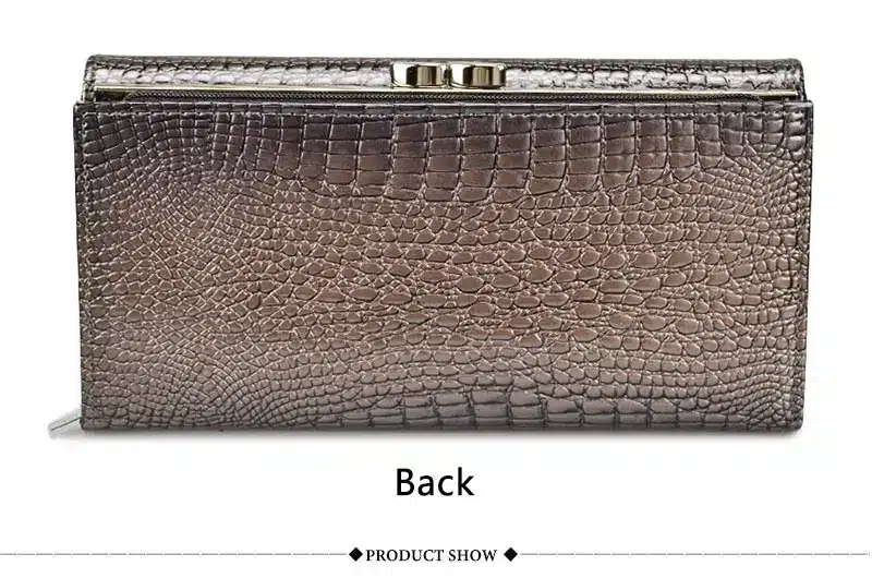 HH Genuine Leather Women Wallets Alligator Long Hasp Zipper Wallet Ladies Clutch Bag Purse 2019 New Female Luxury Purses 38