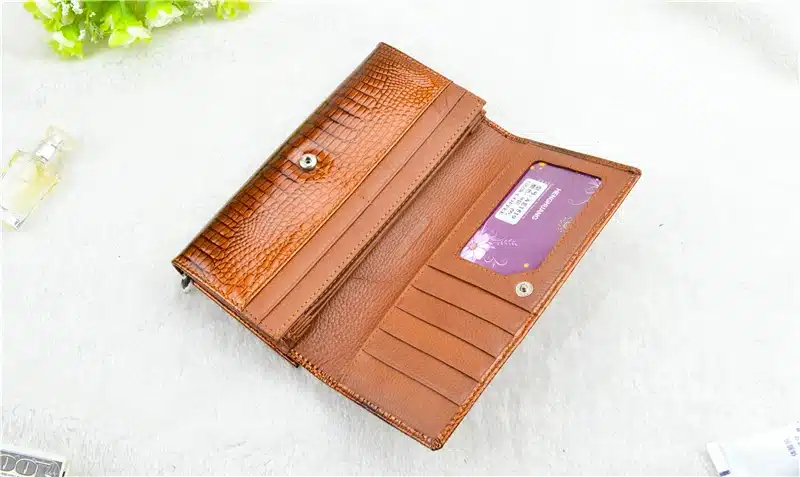 HH Genuine Leather Women Wallets Alligator Long Hasp Zipper Wallet Ladies Clutch Bag Purse 2019 New Female Luxury Purses 46