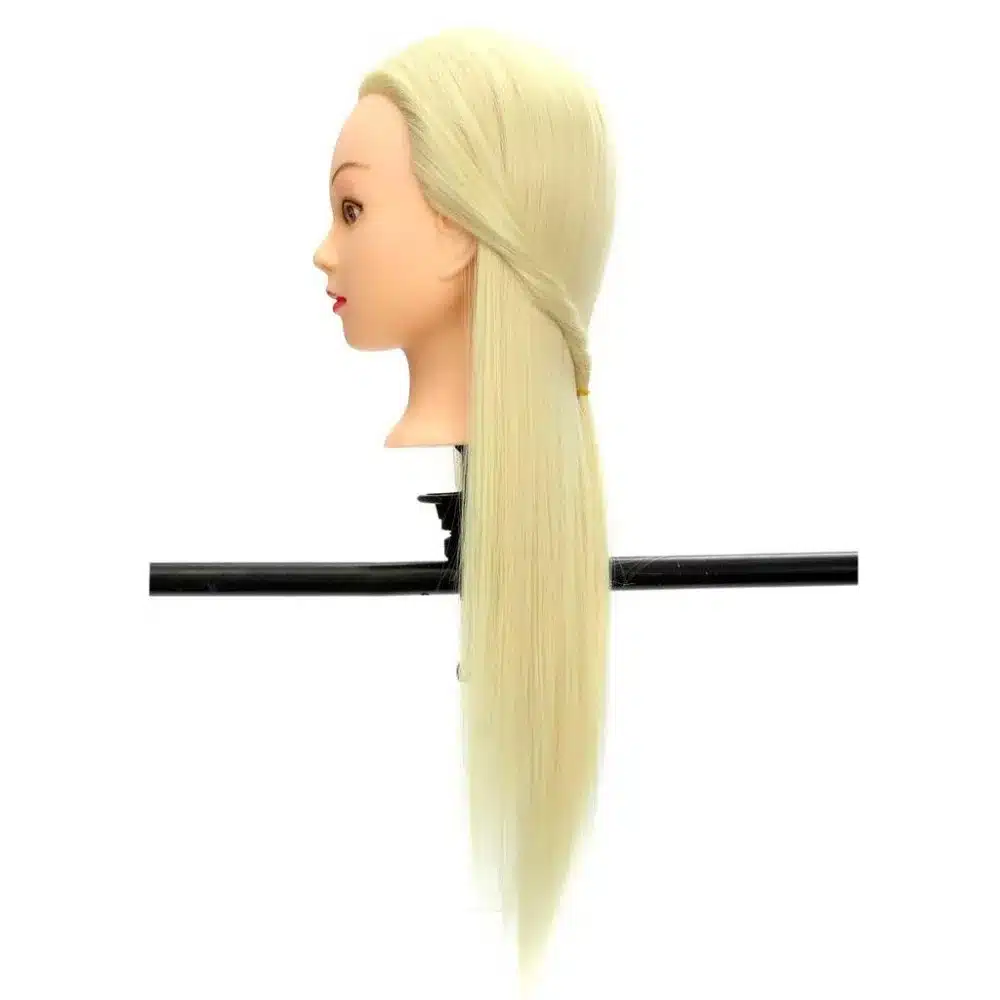 CAMMITEVER White Hair Mannequins Salon Hairdressing Hair Styling Training Head Mannequin 20'' With Holder Hairstyling Practice 18
