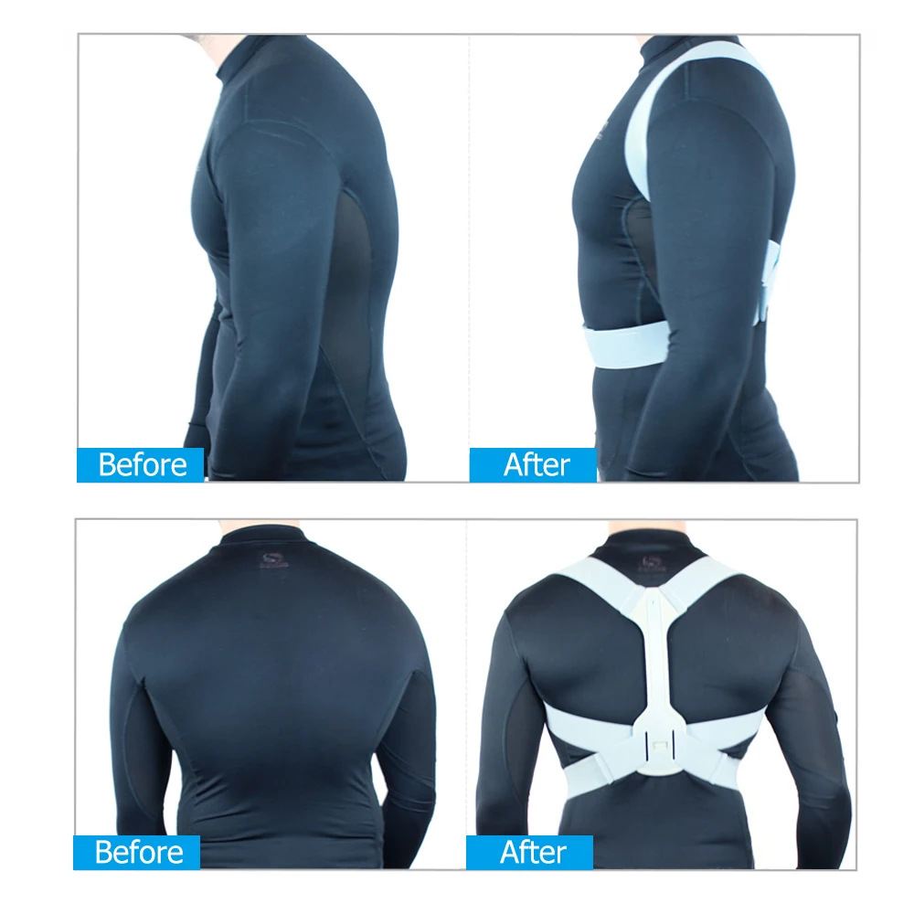 Adjustable Size Back Posture Corrector Back Pain Relief Support Spine Waist Straps Posture Correction Silver Belt For Men women 12
