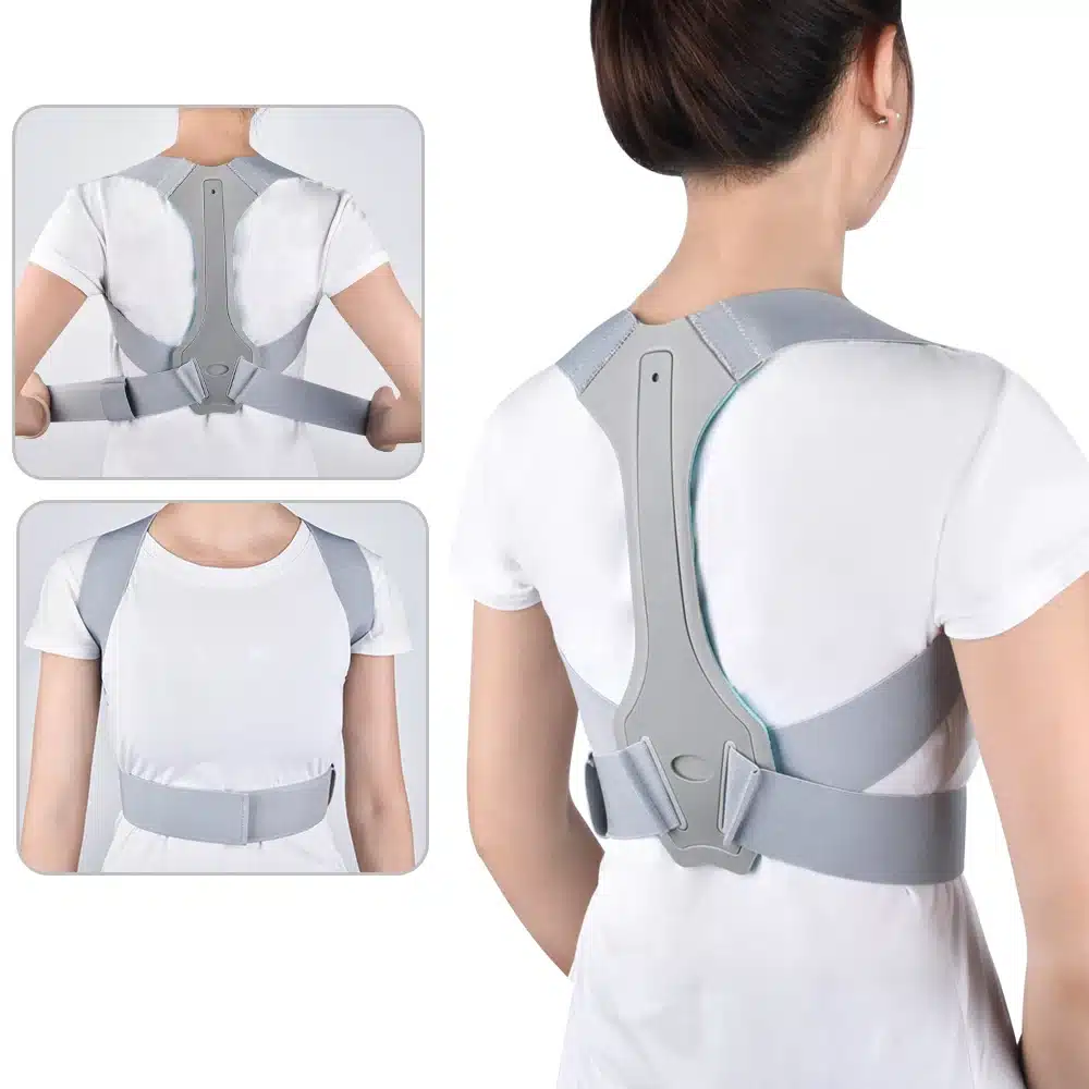 Adjustable Size Back Posture Corrector Back Pain Relief Support Spine Waist Straps Posture Correction Silver Belt For Men women 14