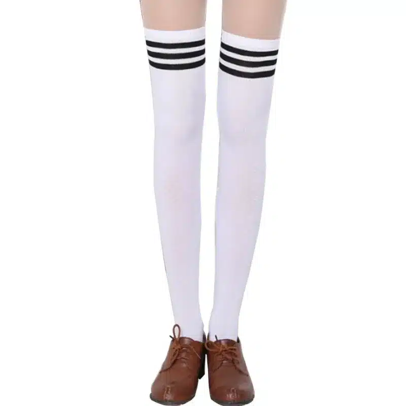 Summer Autumn Casual Over Knee Black Noir Socks Hot Thigh High Sexy Cotton Socks Women's Striped Over Knee Girl Lady Sock 6