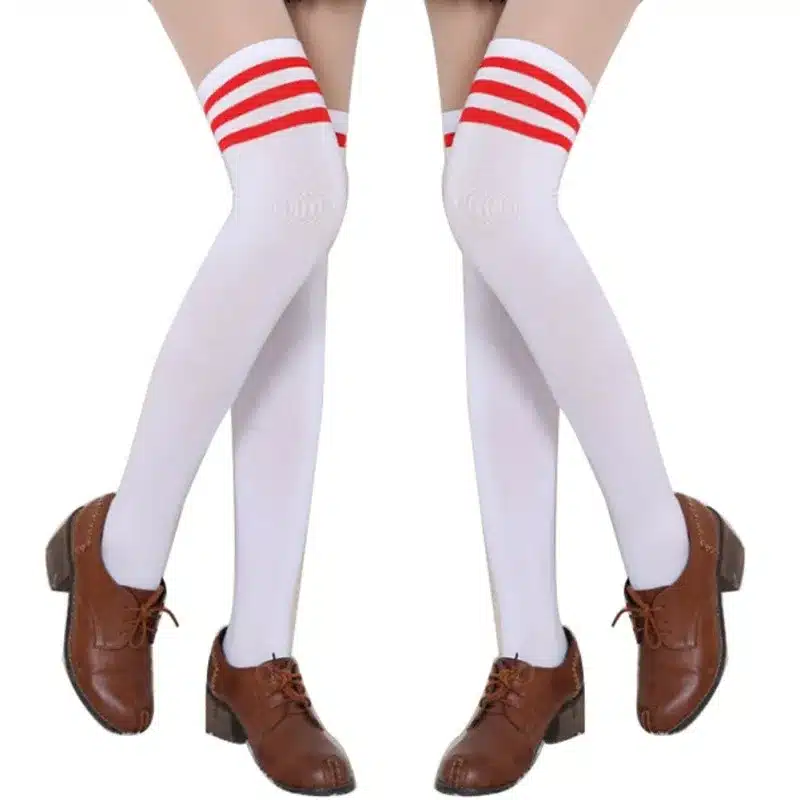 Summer Autumn Casual Over Knee Black Noir Socks Hot Thigh High Sexy Cotton Socks Women's Striped Over Knee Girl Lady Sock 9