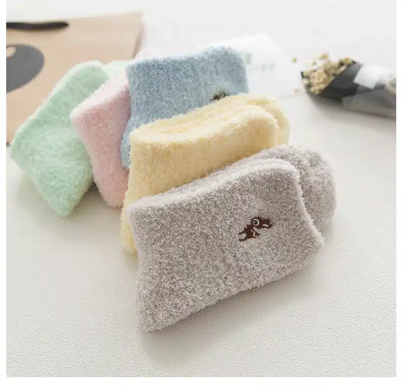 PEONFLY Embroidery CAT Deer Thickening women cotton Lovely Plush Keep Warm Sleep ladies funny cute Socks hosiery Winter kawaii 11