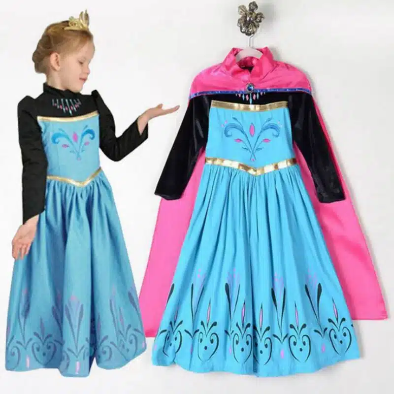 Snow Queen Princess Anna Elsa Dresses for Girls Party Birthday Frozen Elsa Dress Cosplay Elza Costumes Kids Girls Clothing 4