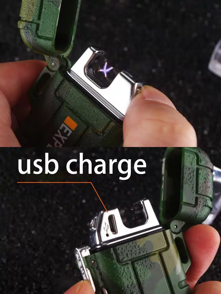 Waterproof USB Plasma Lighter Double Arc For Outdoor Camping Sports Cigarette Lighter For Smoking 14