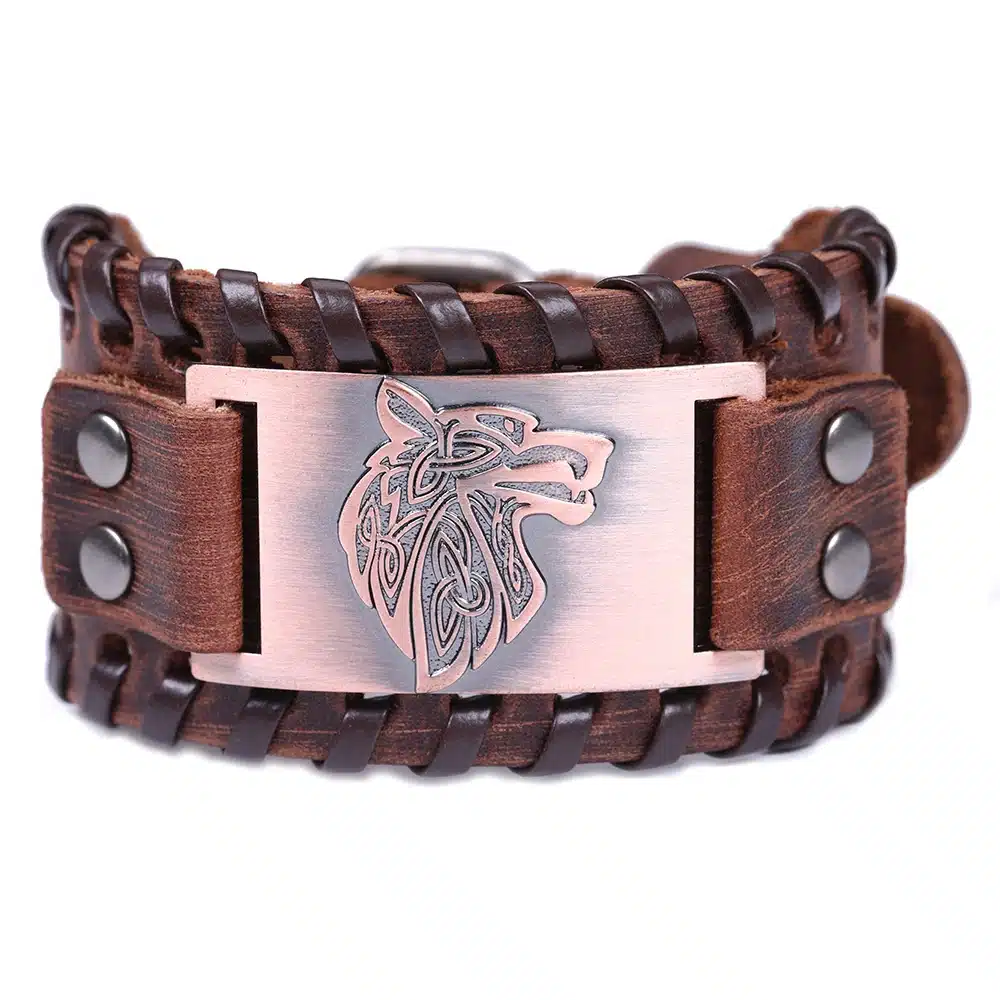 My Shape Vintage Religion Bangle Viking Wolf Bracelet Men Wide Genuine Leather Strap Bracelets Bangles Totem Jewery Accessories 29