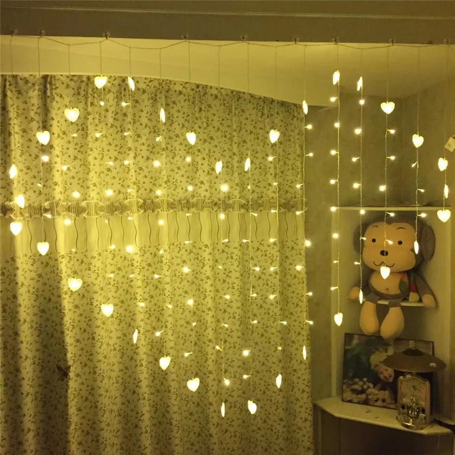 Coversage Christmas Garlands Fairy Led String Lights Wedding Curtain Outdoor Decorative Heart Xmas Party Butterfly Lights 5