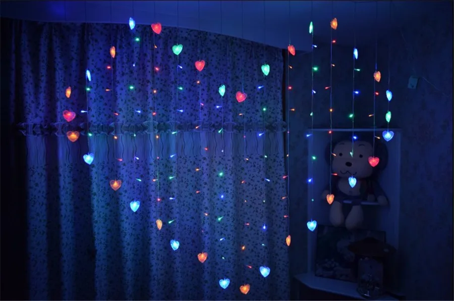 Coversage Christmas Garlands Fairy Led String Lights Wedding Curtain Outdoor Decorative Heart Xmas Party Butterfly Lights 7