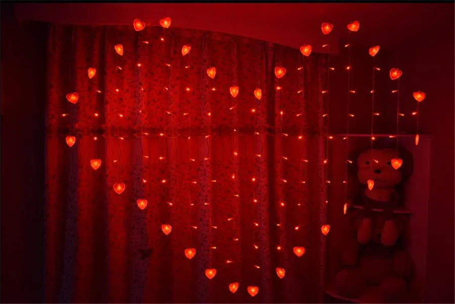 Coversage Christmas Garlands Fairy Led String Lights Wedding Curtain Outdoor Decorative Heart Xmas Party Butterfly Lights 8