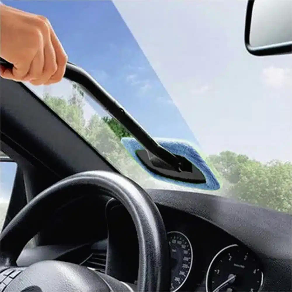 PREUP 1pc Microfiber Auto Window Cleaner Long Handle Car Washable Brush Car Window Windshield Wiper Cleaner Cloth Clean Tools 11