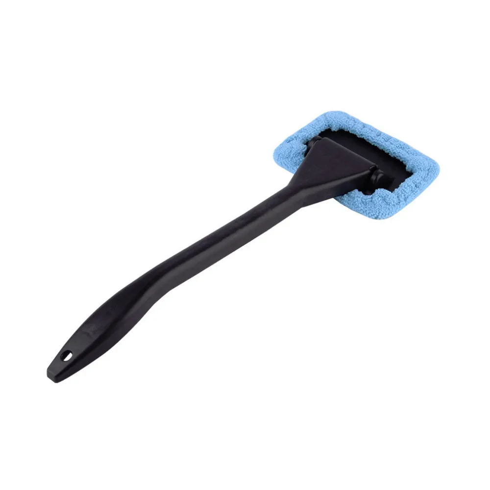PREUP 1pc Microfiber Auto Window Cleaner Long Handle Car Washable Brush Car Window Windshield Wiper Cleaner Cloth Clean Tools 16