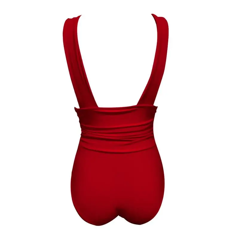 Summer new S-XXL 2017 Sexy Cross Halter women swimwear one piece swimsuit Black red Solid women bathing suits D0117 23