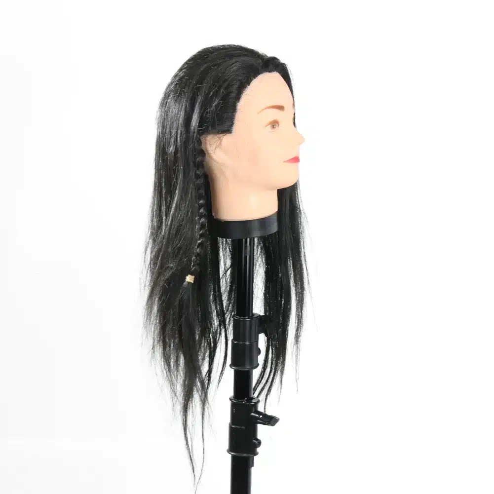 Professional Hairdressing Training Practice Head 65cm Black Hair Barbers Salon Hairstyle Hairdressers Mannequin Training Head 12