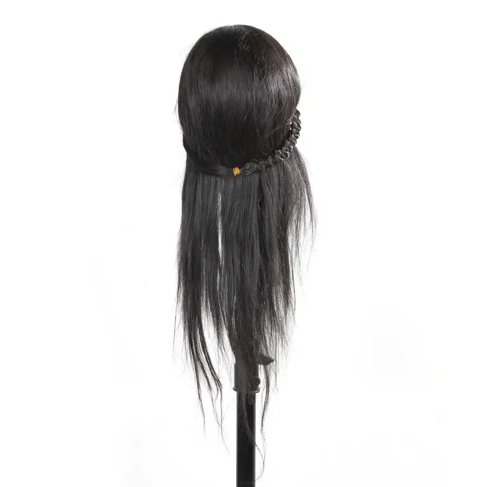 Professional Hairdressing Training Practice Head 65cm Black Hair Barbers Salon Hairstyle Hairdressers Mannequin Training Head 14